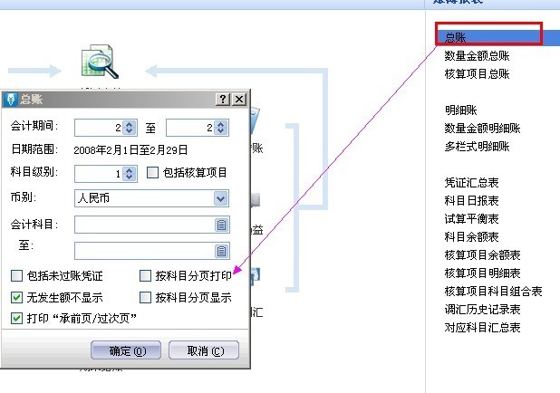 金蝶kis标准版总账查询图